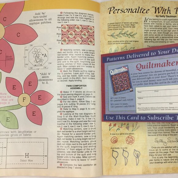 Vintage Quiltmaker Magazine No 36 March/April 1994 Quilt Patterns Designs Ideas - Picture 3 of 10
